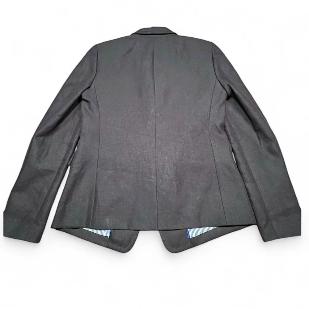 J. Crew Regent Blazer 100% Linen Size 6 Slate Gray - Picture 2 of 7